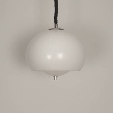 Rare Vintage  Meblo Guzzini Space Age Ceiling Light 'Burgos' / White Pendant Lamp / Mid Century Modern Lighting / Italy / 1970s 