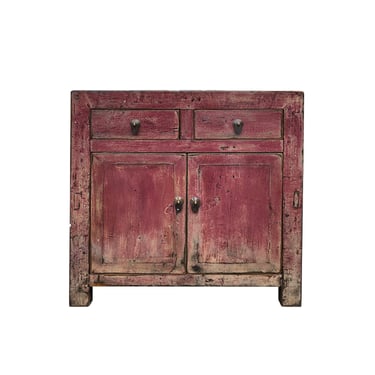 Oriental Distressed Purple Pink Credenza Foyer Table Cabinet cs7513E 