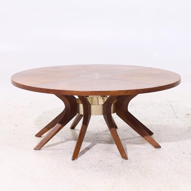 Broyhill Brasilia Mid Century Walnut Cathedral Coffee Table - mcm 
