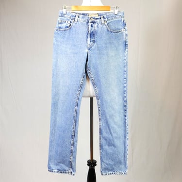 Vintage London Jeans - 31" waist - Light Blue Denim Pants - Button Fly, Straight Leg - Victoria's Secret - 32" inseam 