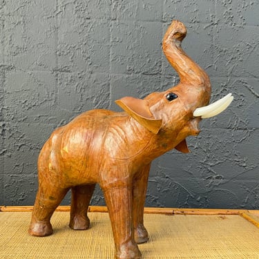 Leather Elephant Sculpture