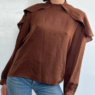 Ochre Silk Valentino Blouse (M/L)