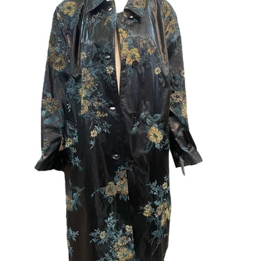 Dries van Noten Contemporary Floral Embroidered Rain Coat