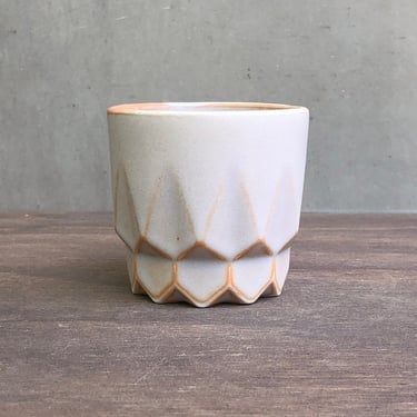 Porcelain Ceramic "Hex" Cup  -  Matte "Fog" 