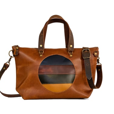 Handmade Leather Purse | Leather Tote Bag | The California Sun 70's Bowler Bag 