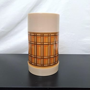 Vintage 70s Tan & Red Aladdin Insulated Mug 