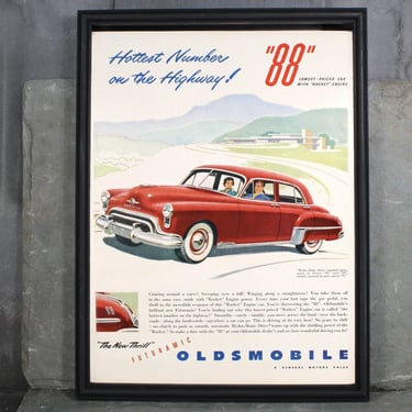 1949 Vintage Oldsmobile 88 Advertisement | UNFRAMED Vintage Advertising Page | 1949 Vintage Car Ad | Pillsbury Pancake Mix 1949 Ad 