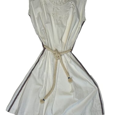 Vintage FRENCH TANK WORKWEAR DRESS - WHITE 