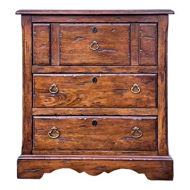 Hekman Rustic European 3 Drawer Nightstand 