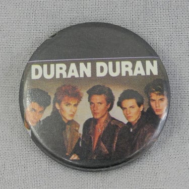 80s Duran Duran Pinback - Original Band Photo Pin Badge Button - Vintage 1980s - 1 7/16