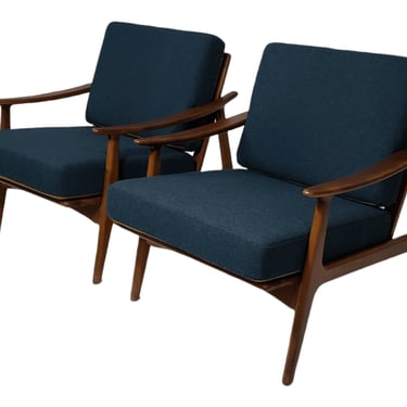 Mid Century Lounge Chairs with Reversible Cushions