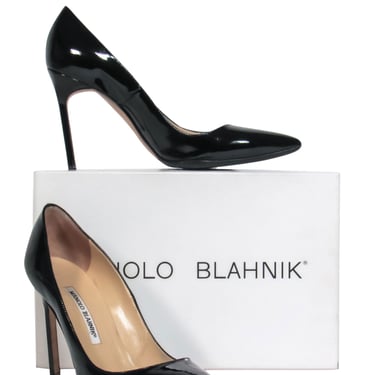Manolo Blahnik - Black Patent Leather Pointed Toe Pumps Sz 9