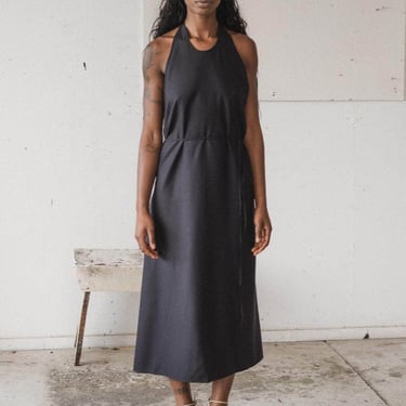 Wild Silk Apron Dress - Black - Baserange