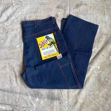 Size 40x30 1950s New Old Stock Polly by Test Carpenter Denim Dungaree Jeans 2182 