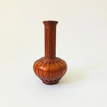 Wicker Vase with Ceramic Interior 