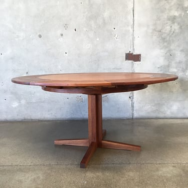 Danish Mid Century Modern Walnut Flip-Flap Dining Table by Dyrlund