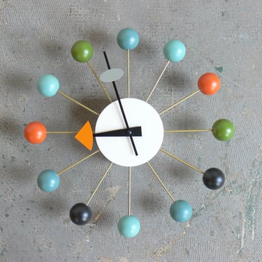 Authentic George Nelson for Vitra Ball Clock (Multi-Color) 