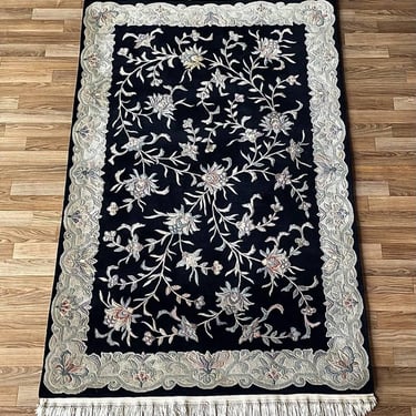 Vintage Handmade Hand-Knotted Wool Chinese Rug by Nourison, c.1980’s 