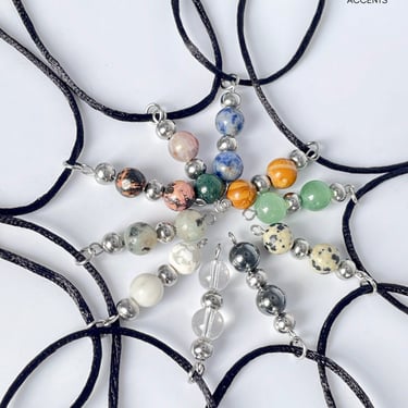 Staple Gems | Gem Drop Gemstone Necklace | Energy Healing Necklaces | Unisex Necklaces | Mens Necklaces | Beaded | Chakra Healing | Gift for 