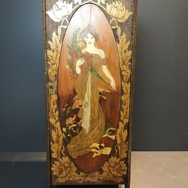 Art Nouveau Pyrography Cabinet (Seattle)