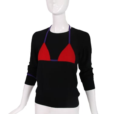 Sonia Rykiel Sweater w/Intarsia Bikini Top