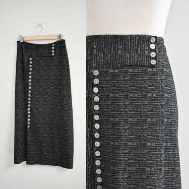 Vintage Style Black Knit Skirt 