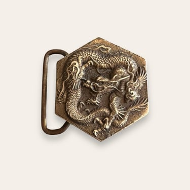 Vintage 1970’s Brass Dragon Belt Buckle