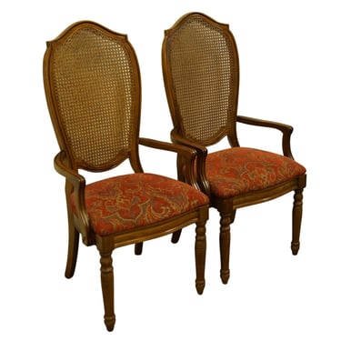 Set of 2 THOMASVILLE FURNITURE Villager Collection Cane Back Dining Arm Chairs 20421-862 