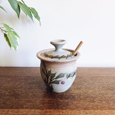 Vintage Handmade Ceramic Honey Pot 