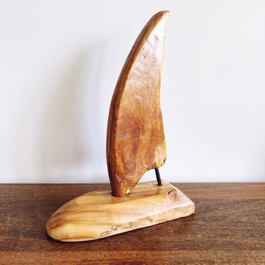 Vintage Teak Wooden Boat Sculpture 
