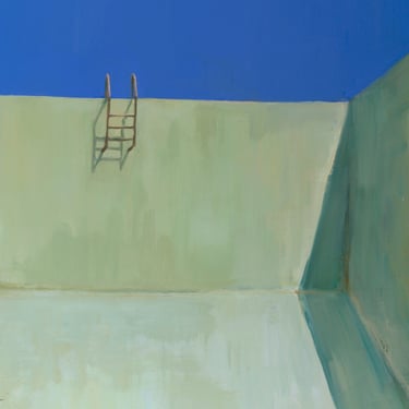 Empty Pool With Cloud - Giclee - Fine Art Print of Original Painting - Original Artwork - Archival Print 
