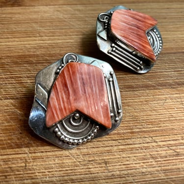 80’s Sterling Coral Earrings 