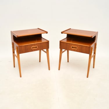 Pair of Vintage Swedish Teak Bedside Tables