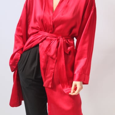 Vintage Scarlet Silk Robe