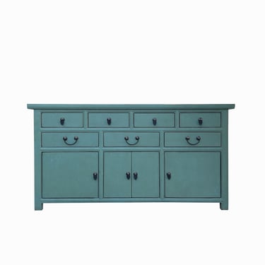Chinese Turquoise Blue 7 Drawers Sideboard Buffet Credenza Table Cabinet cs7735E 