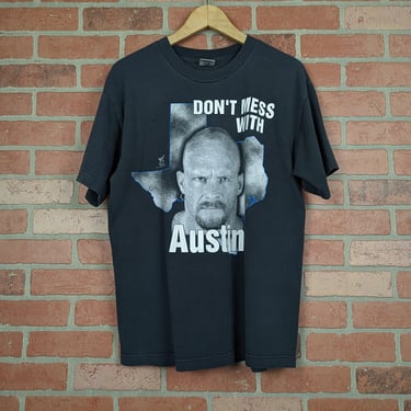 Vintage 90s WWE Stone Cold "Don't Mess With Austin" ORIGINAL Wrestling Tee - Large 