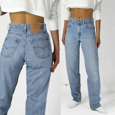 Vintage Levi's 550 Jeans W30 Tag, 28 Waist, 1990s Made in USA, 100% Cotton Denim, Button Fly 