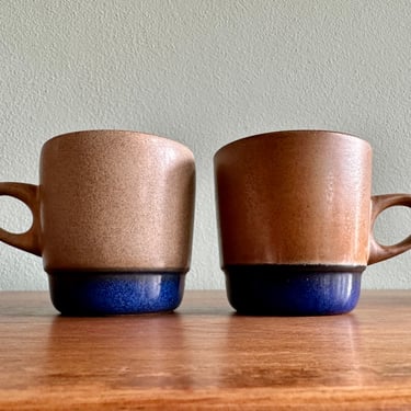 Heath Ceramics Moonstone mug / blue and brown stacking cup (2 avail) / vintage California pottery 