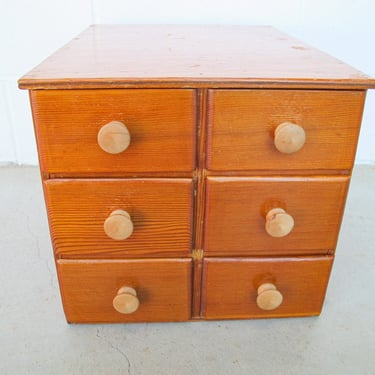 6 Drawer Hand Crafted Wood Cabinet 