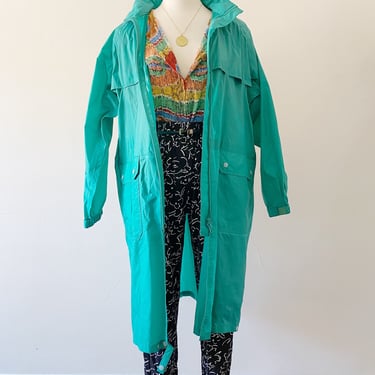 Vintage Teal LL Bean Raincoat | Size LG 