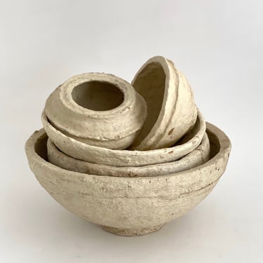 Rustic Paper Mâché Bowl Handcrafted 