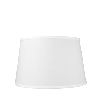 Linen Drum Lampshade in White, Medium