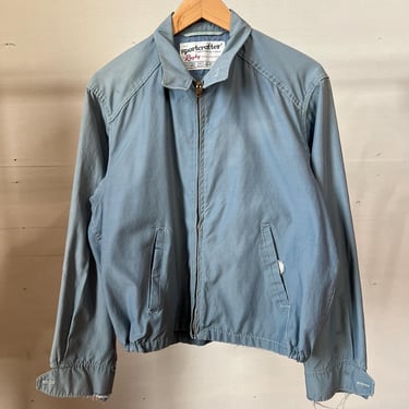 Med Large, Vintage 1950s Sportcrafter by Rugby Grey Blue Zip Up Jacket, As Is, B 