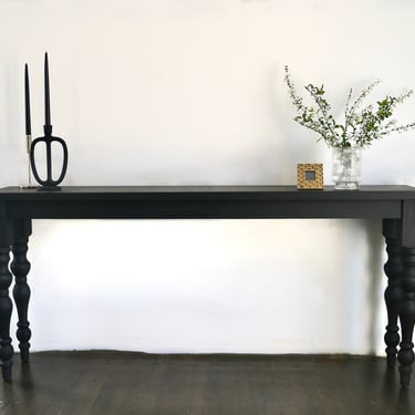 Handmade Solid Wood Console Table in Ebonized Black-ask us about shipping quotes 