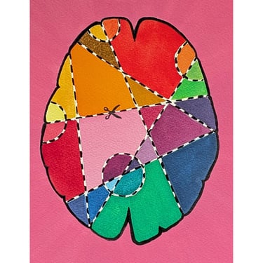Brain Surgery for Beginners 9 -  original watercolor painting - neuroscience art 