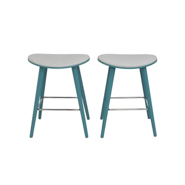 Pair of Teal Counter Stools 