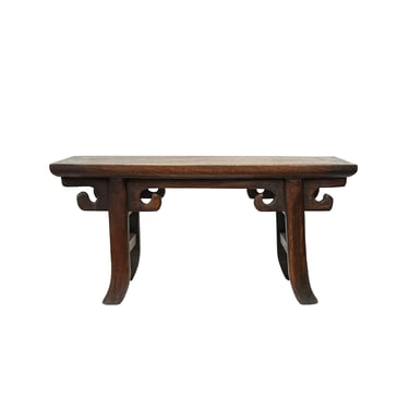 Chinese Brown Wood Altar Shape Rectangular Table Top Display Stand Easel ws2936E 