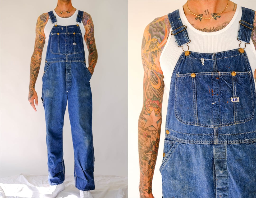 Vintage Elastic Low Back Overalls 