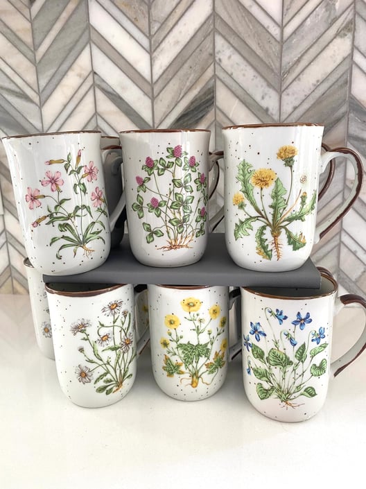 Set Of 2- Wild Flower Tea Mug