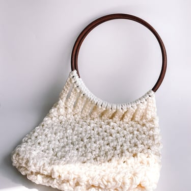 1970s Big Handle Knit Bag